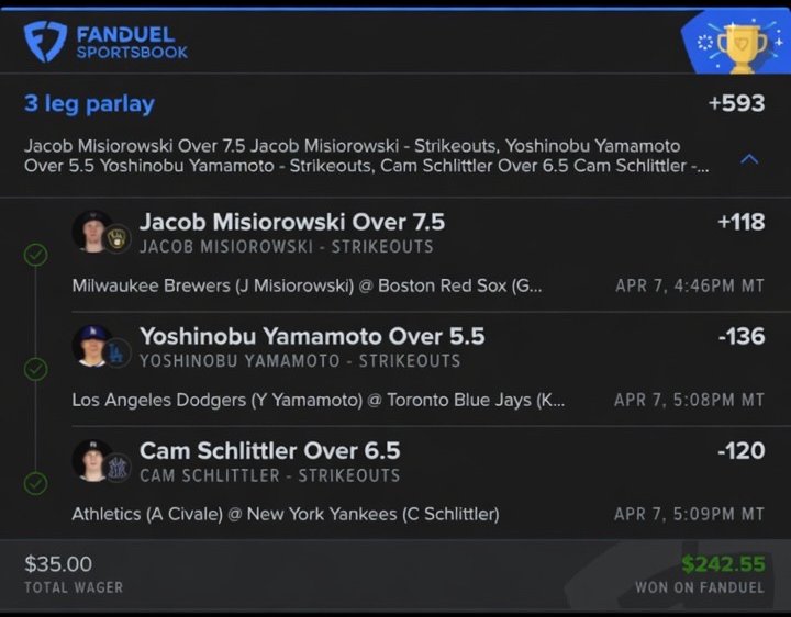 Graded pick — parlay won on FanDuel