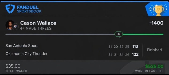 Graded pick — single won on FanDuel