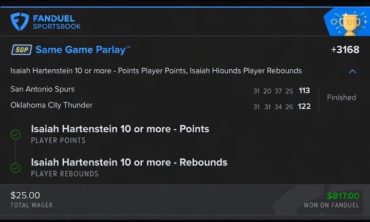 Graded pick — 2-leg parlay won on FanDuel