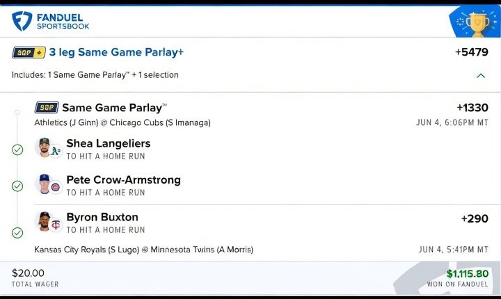 Graded pick — 3-leg parlay won on FanDuel