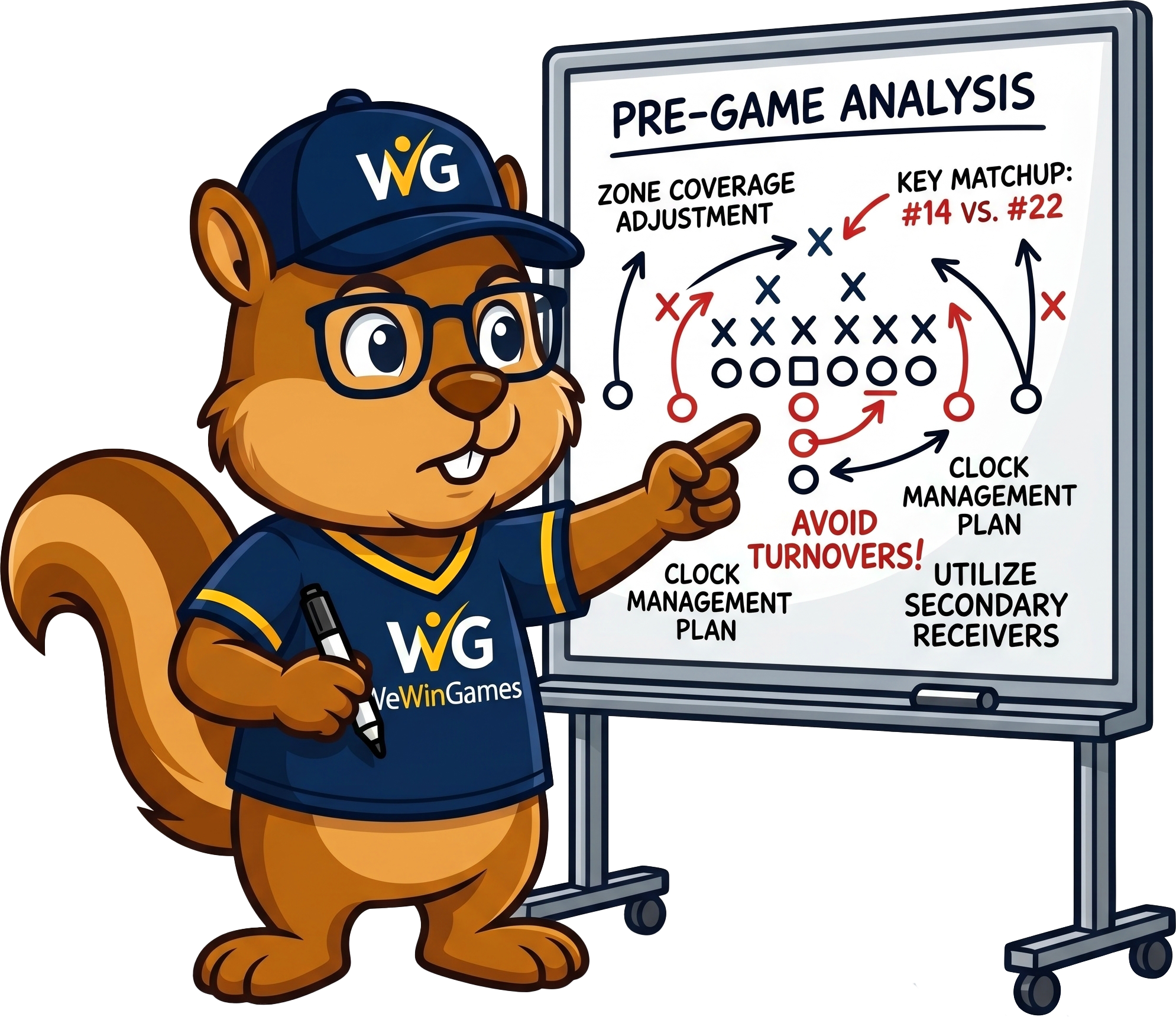 Coach Chip diagramming a pre-game analysis
